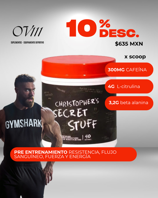 RAW PRE ENTRENO CBUM THAVAGE PRE-WORKOUT 40 SERVICIOS SABOR Chris Secret Sabor White Cherry