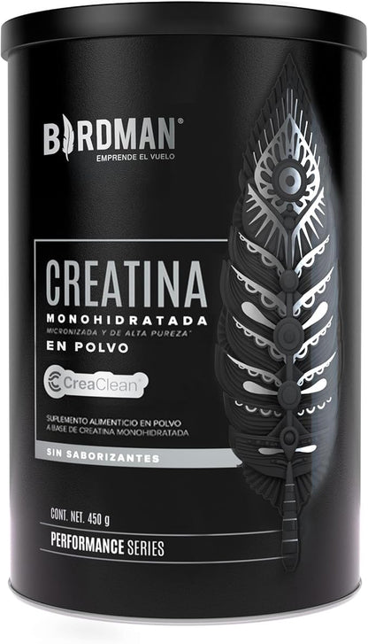 Birdman Creatina Monohidratada de Alta Pureza En Polvo Sin Sabor, Preworkout, Alto Rendimiento | 90 Servicios | 450g.