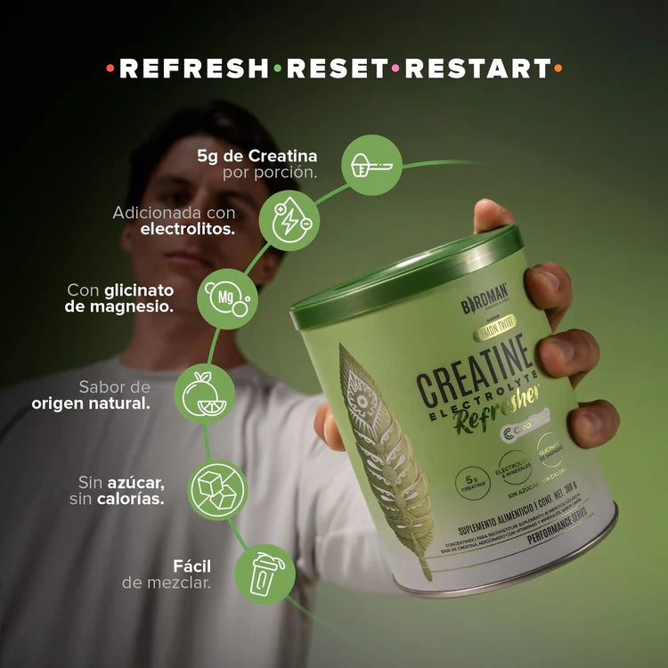 Birdman Creatine Refresher | Sabor Lemon Twist | Creatina Monohidratada con Electrolitos, Magnesio y Vitaminas | Sin Azúcar, Sin Calorías | Saborizantes y Endulzantes Naturales  | 30 Porciones | 300g (Copia)