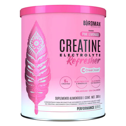 Birdman Creatine Refresher| Sabor Pink Lemonade | Creatina Monohidratada con Electrolitos, Magnesio y Vitaminas | Sin Azúcar, Sin Calorías | Saborizantes y Endulzantes Naturales  | 30 Porciones | 300g